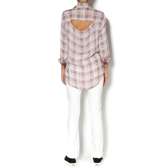 JET John eshaya Open-Back Plaid Blouse - Picture 3 of 8